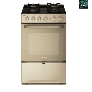 Cocina a Gas 4 Platos Fensa Experience con VaporBake y Cubierta Vidrio F 3000 RT Inox