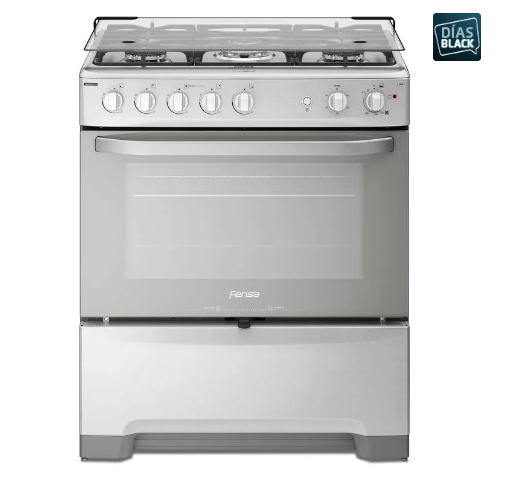 Cocina a Gas 5 Platos Fensa Experience con VaporBake y Triple Llama F 5500 T Inox