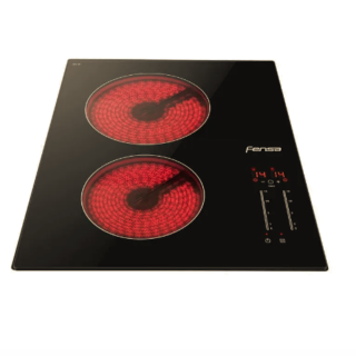 Encimera Eléctrica 2 Platos Fensa Vitrocerámica y Panel Touch FEV 2T Negra