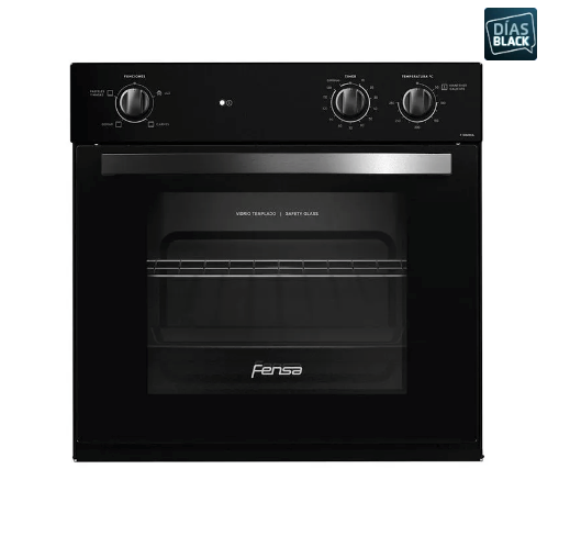 Horno Empotrable Eléctrico Fensa 66L Timer y Cavidad Esmaltada F 1060N A Negro