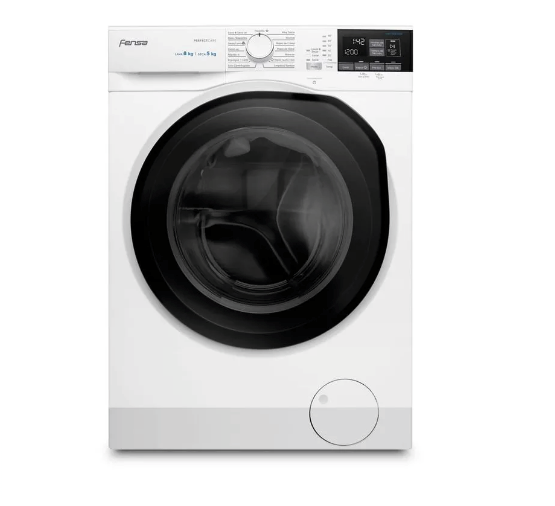 Lavadora Secadora Fensa 8Kg Carga Frontal Vapour Care y AutoSense 8WD Blanca